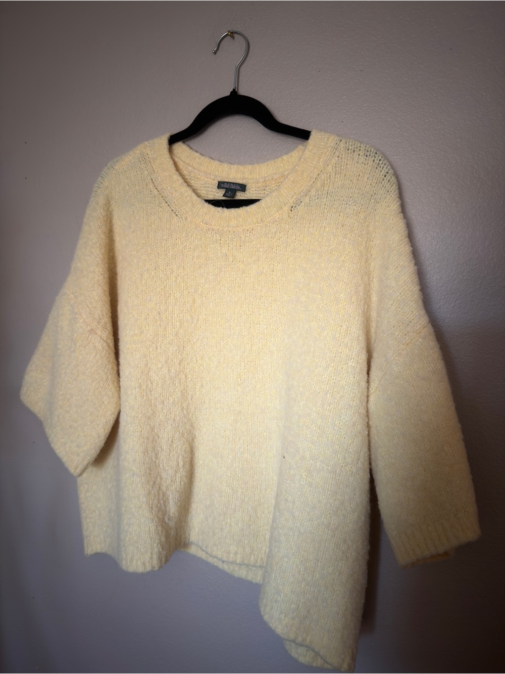 Short sleeve butter yellow sweater